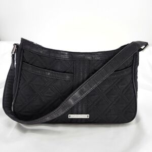 Vera Bradley‎ Quilted Handbag Small Black Microfiber Classic Shoulder Bag Modern